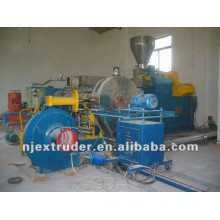 Two stage compounding extruder machine for COMPOUNDING OF HEAT-AND SHEAR-SENSITIVE MATERIALS